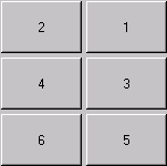 Shows 6 buttons in rows of 2. Row 1 shows buttons 2 then 1. Row 2 shows buttons 4 then 3. Row 3 shows buttons 6 then 5.